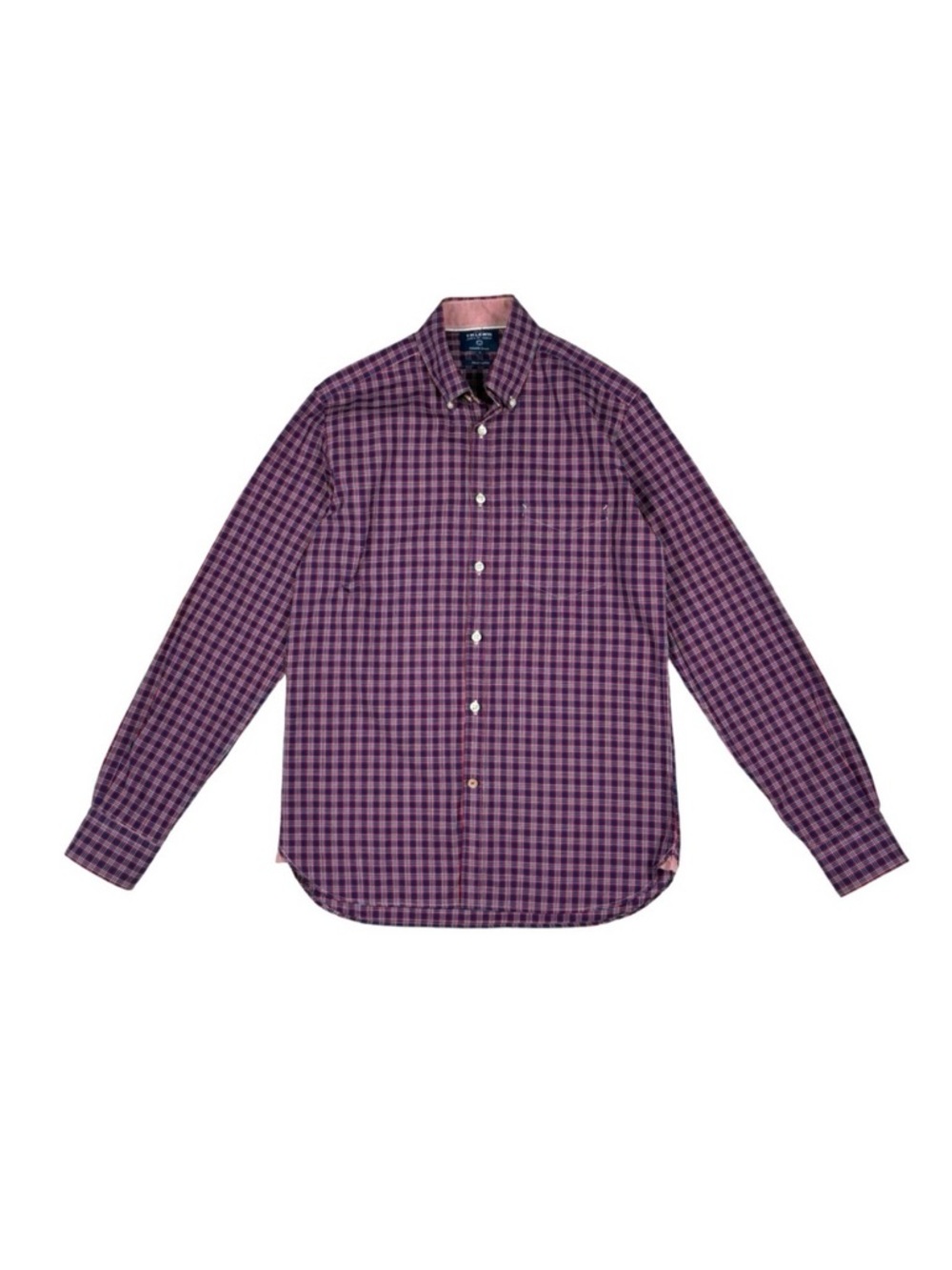 TM Lewin Red & Blue Plaid Long Sleeve Button Up Shirt